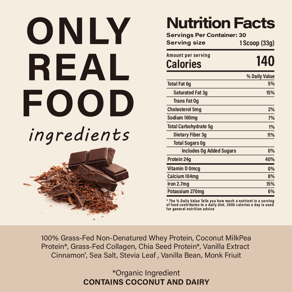 FOLAST Chocolate Protein Powder